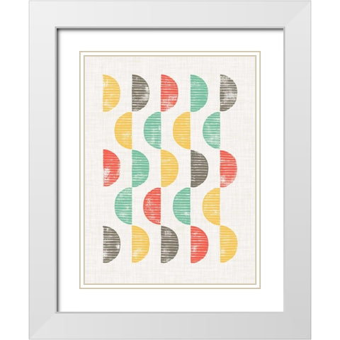Mod Block Prints II White Modern Wood Framed Art Print with Double Matting by Popp, Grace