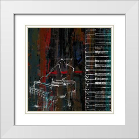 That Jazz I White Modern Wood Framed Art Print with Double Matting by Studio W