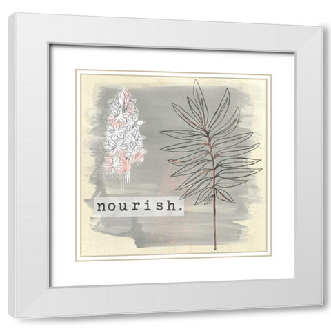 Garden Scrapbook IV White Modern Wood Framed Art Print with Double Matting by Vess, June Erica