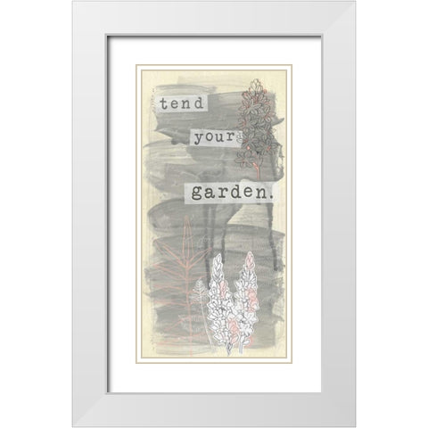 Garden Scrapbook V White Modern Wood Framed Art Print with Double Matting by Vess, June Erica