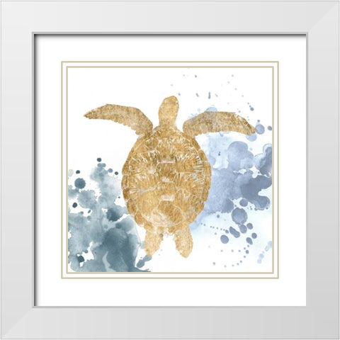 Gilded Splash III White Modern Wood Framed Art Print with Double Matting by Popp, Grace