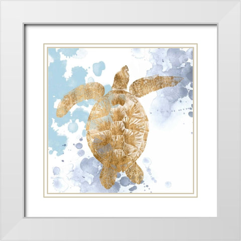 Gilded Splash IV White Modern Wood Framed Art Print with Double Matting by Popp, Grace