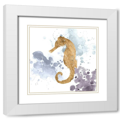 Gilded Splash V White Modern Wood Framed Art Print with Double Matting by Popp, Grace