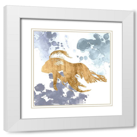 Gilded Splash VII White Modern Wood Framed Art Print with Double Matting by Popp, Grace