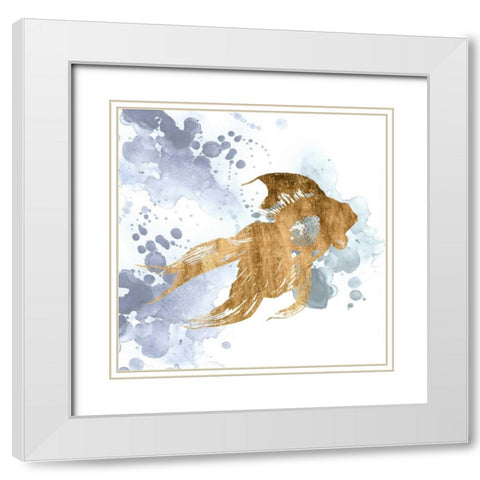 Gilded Splash VIII White Modern Wood Framed Art Print with Double Matting by Popp, Grace