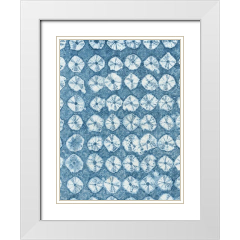 Rikis Shibori IV White Modern Wood Framed Art Print with Double Matting by Zarris, Chariklia