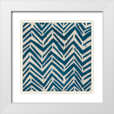 Indigo Signals II White Modern Wood Framed Art Print with Double Matting by Vess, June Erica