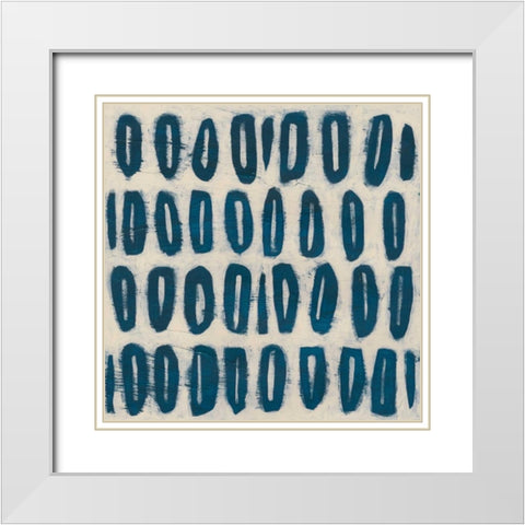 Indigo Signals IV White Modern Wood Framed Art Print with Double Matting by Vess, June Erica
