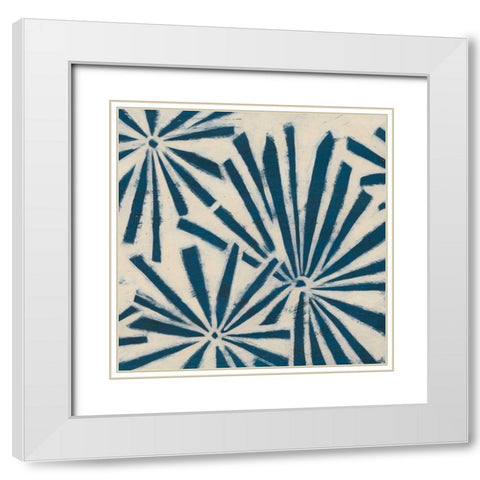 Indigo Signals V White Modern Wood Framed Art Print with Double Matting by Vess, June Erica