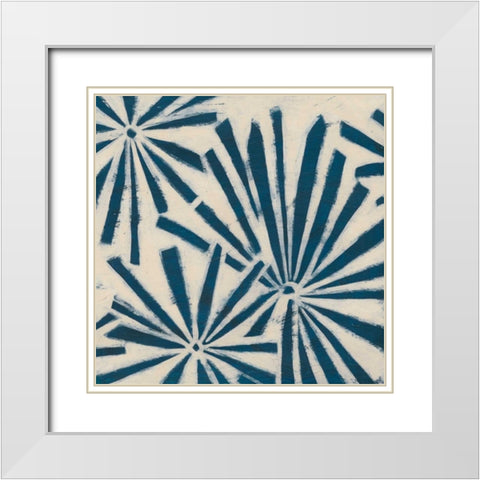Indigo Signals V White Modern Wood Framed Art Print with Double Matting by Vess, June Erica