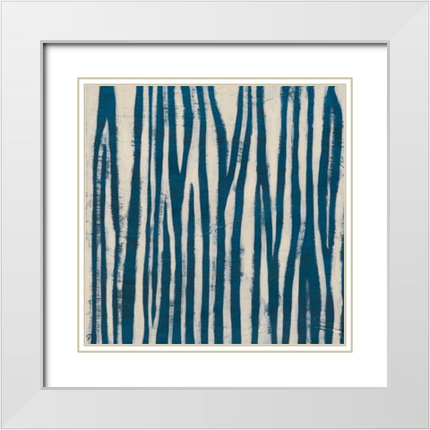 Indigo Signals VI White Modern Wood Framed Art Print with Double Matting by Vess, June Erica