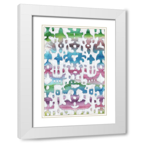 Watercolor Ikat I White Modern Wood Framed Art Print with Double Matting by Zarris, Chariklia
