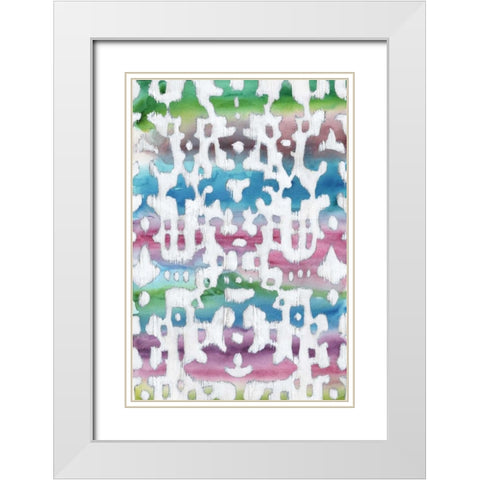 Watercolor Ikat I White Modern Wood Framed Art Print with Double Matting by Zarris, Chariklia