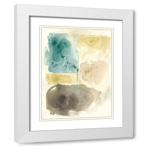 Liquid Stone I White Modern Wood Framed Art Print with Double Matting by Vess, June Erica