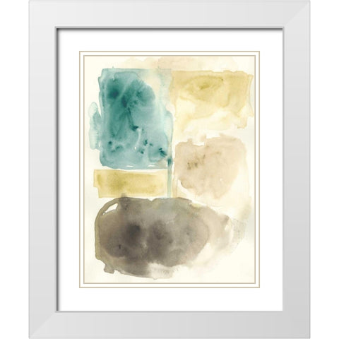 Liquid Stone I White Modern Wood Framed Art Print with Double Matting by Vess, June Erica