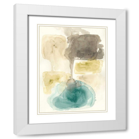 Liquid Stone II White Modern Wood Framed Art Print with Double Matting by Vess, June Erica