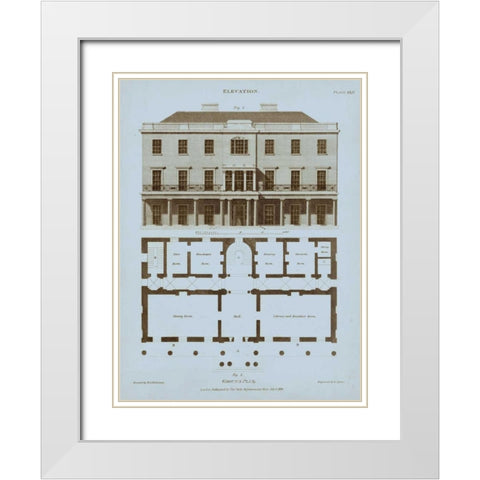 Chambray House and Plan II White Modern Wood Framed Art Print with Double Matting by Kelly, Thomas