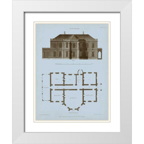 Chambray House and Plan III White Modern Wood Framed Art Print with Double Matting by Kelly, Thomas
