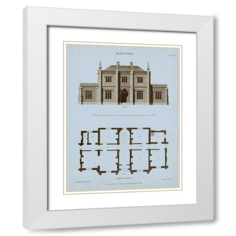 Chambray House and Plan V White Modern Wood Framed Art Print with Double Matting by Kelly, Thomas