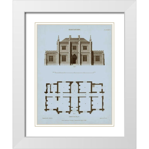 Chambray House and Plan V White Modern Wood Framed Art Print with Double Matting by Kelly, Thomas