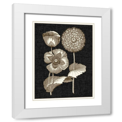 Dramatic Chintz III White Modern Wood Framed Art Print with Double Matting by Vision Studio