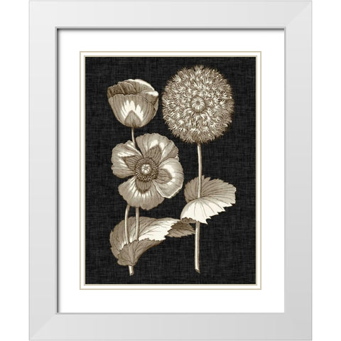 Dramatic Chintz III White Modern Wood Framed Art Print with Double Matting by Vision Studio