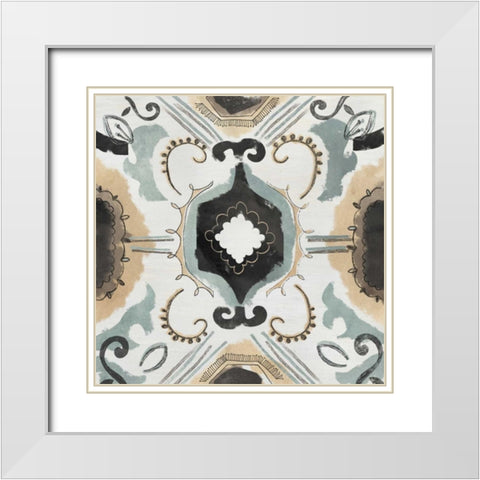 Offset Textile III White Modern Wood Framed Art Print with Double Matting by Vess, June Erica