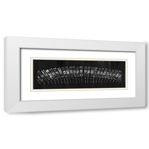 Antique Typewriter Bars White Modern Wood Framed Art Print with Double Matting by Harper, Ethan