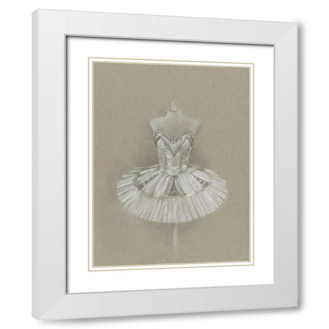 Ballet Dress I White Modern Wood Framed Art Print with Double Matting by Harper, Ethan