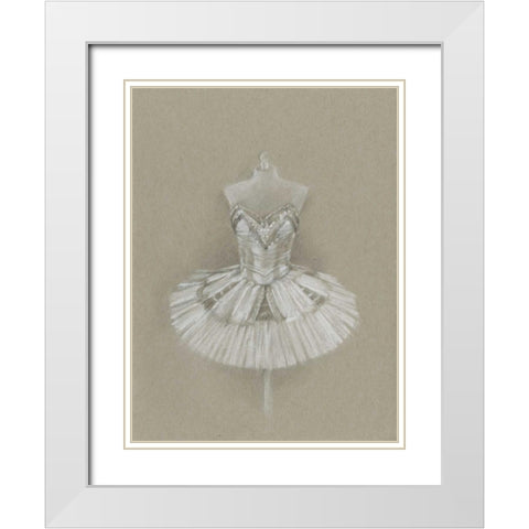 Ballet Dress I White Modern Wood Framed Art Print with Double Matting by Harper, Ethan