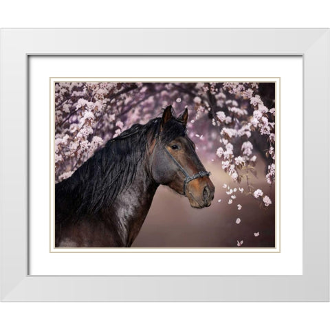 Flower Frolick II White Modern Wood Framed Art Print with Double Matting by Sturgeon, Ozana