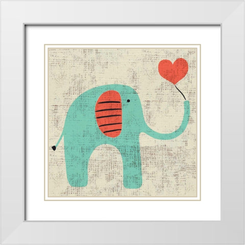 Adas Elephant White Modern Wood Framed Art Print with Double Matting by Zarris, Chariklia