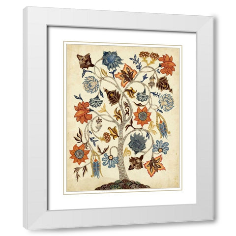 Vintage Tree of Life White Modern Wood Framed Art Print with Double Matting by McCavitt, Naomi