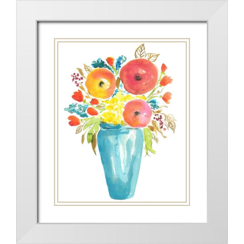 Flower Vase II White Modern Wood Framed Art Print with Double Matting by Minasian, Julia