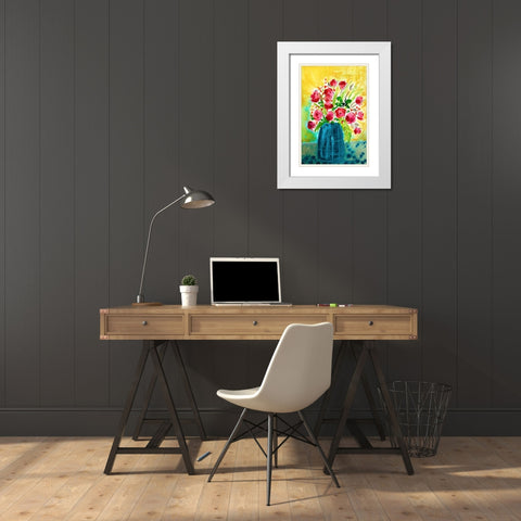 Bright Arrangement I White Modern Wood Framed Art Print with Double Matting by Minasian, Julia