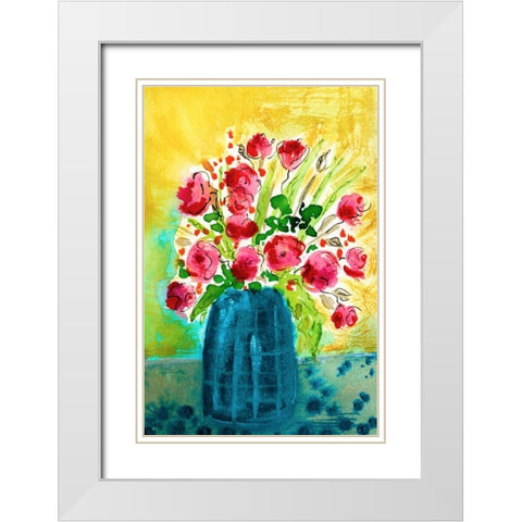 Bright Arrangement I White Modern Wood Framed Art Print with Double Matting by Minasian, Julia