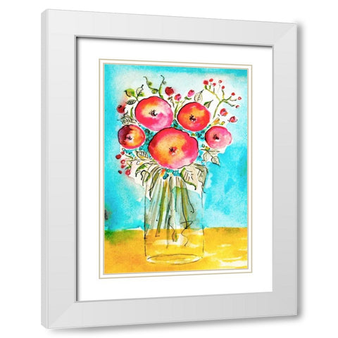 Bright Arrangement II White Modern Wood Framed Art Print with Double Matting by Minasian, Julia