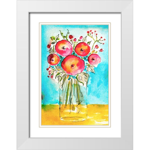 Bright Arrangement II White Modern Wood Framed Art Print with Double Matting by Minasian, Julia