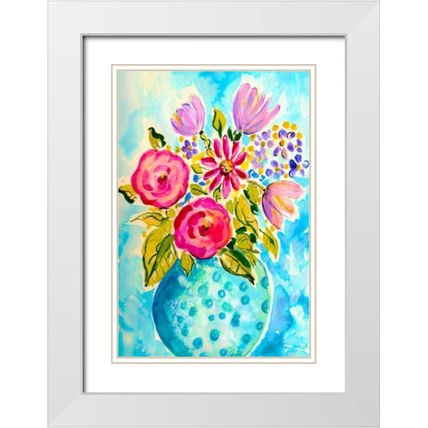 Bright Arrangement III White Modern Wood Framed Art Print with Double Matting by Minasian, Julia