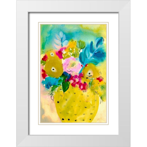 Bright Arrangement IV White Modern Wood Framed Art Print with Double Matting by Minasian, Julia