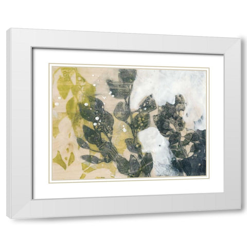Leaf Spray I White Modern Wood Framed Art Print with Double Matting by Goldberger, Jennifer