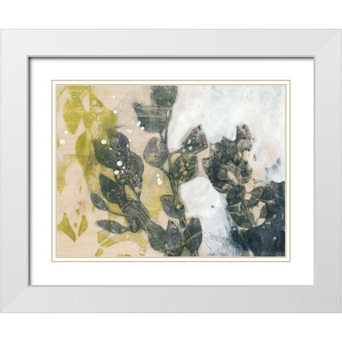 Leaf Spray I White Modern Wood Framed Art Print with Double Matting by Goldberger, Jennifer