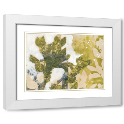 Leaf Spray II White Modern Wood Framed Art Print with Double Matting by Goldberger, Jennifer