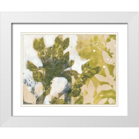 Leaf Spray II White Modern Wood Framed Art Print with Double Matting by Goldberger, Jennifer