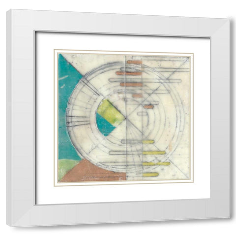 Compass II White Modern Wood Framed Art Print with Double Matting by Goldberger, Jennifer