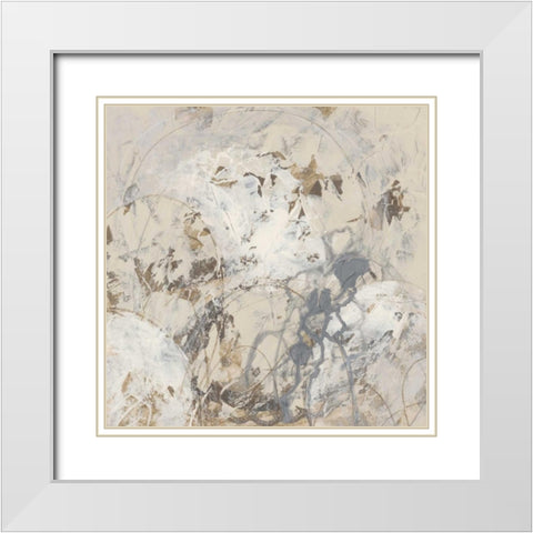 Impasto Gesture I White Modern Wood Framed Art Print with Double Matting by Vess, June Erica