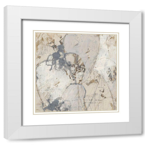 Impasto Gesture II White Modern Wood Framed Art Print with Double Matting by Vess, June Erica