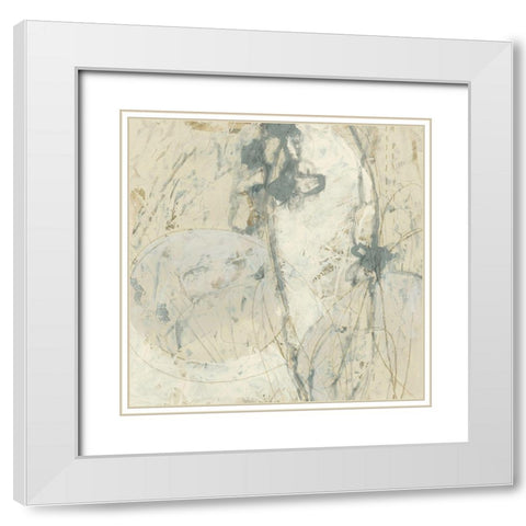 Impasto Gesture III White Modern Wood Framed Art Print with Double Matting by Vess, June Erica