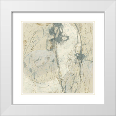 Impasto Gesture III White Modern Wood Framed Art Print with Double Matting by Vess, June Erica