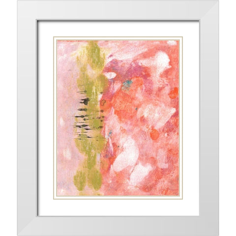Rosy Composition II White Modern Wood Framed Art Print with Double Matting by McCavitt, Naomi